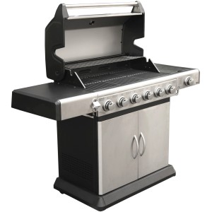 El Fuego Gasgrill Deluxe mit 6 Brennern aus Edelstahl und Unterschrank.