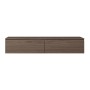 Selsey TV-Hängeboard Bemmi 150 cm, TV-Schrank in Nussbaum Holzoptik mit zwei Klappenfächern zur Wandmontage.