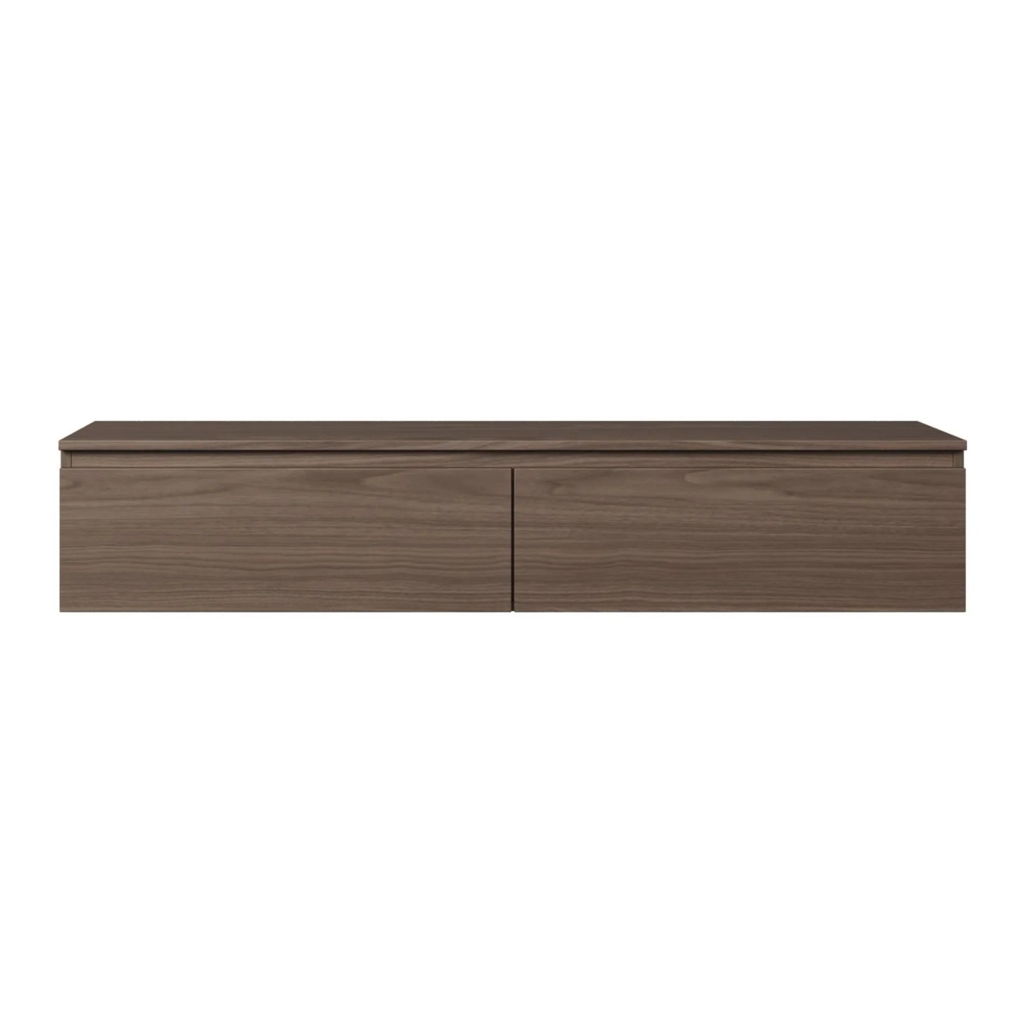 Selsey TV-Hängeboard Bemmi 150 cm, TV-Schrank in Nussbaum Holzoptik mit zwei Klappenfächern zur Wandmontage.