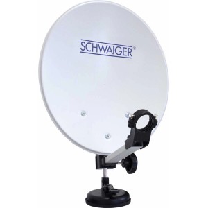Schwaiger Camping Sat-Anlage mit Saugfuß, Ø 35cm, für mobilen Empfang. Ideal für Camping und Reisen.
