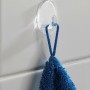 Wenko Zwerghaken, transparent, 1 Haken mit blauem Handtuch, 6er-Set.