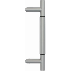 Edelstahl Stoßgriff-Set für Haustüren, variabel verstellbar von 400-600 mm.