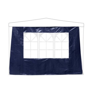 Relaxdays Pavillon Seitenteile 2er Set PE-Folie Blau Wasserabweisend Sichtfenster 190 cm x 290 cm x 0,5 cm 0,4 kg