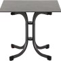 Quadratischer, anthrazitfarbener Siena Garden Klapptisch Sola, 80x80 cm, ideal für Balkon und Garten.