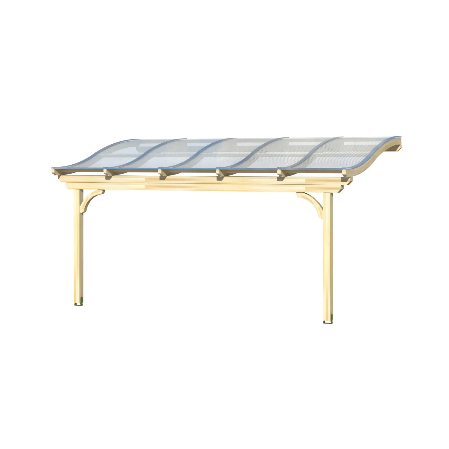 Skan Holz Terrassenüberdachung Verona, 541x239 cm, Leimholz Natur mit Doppelstegplatten.