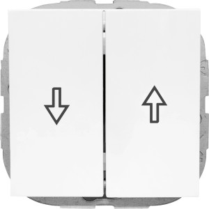 Weißer Jalousieschalter Annica Unterputz mit Pfeilen für Auf/Ab. Schalter & Taster.