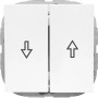 Weißer Jalousieschalter Annica Unterputz mit Pfeilen für Auf/Ab. Schalter & Taster.
