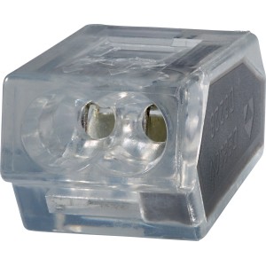Transparente 2-polige Steckklemme für Leiter von 1,0-2,5 mm, 25er Pack.