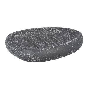 Wenko Seifenablage Pion aus Keramik in Grau, Steinoptik. Praktische Bad-Accessoires.