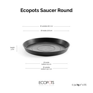 Ecopots Untersetzer Ø Dunkelgrau 30 cm