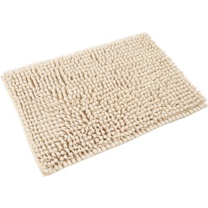 Flauschiger Lalee Badteppich Fluffy in Creme, 40x60 cm. Weicher Flor, rutschhemmende Beschichtung.