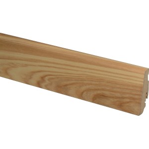 Sockelleiste Esche Braunkern, 19x58x2400 mm, MDF furniert, Clip-Montage.