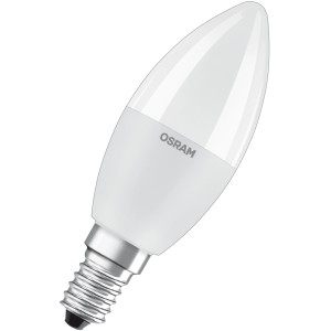 Osram LED-Leuchtmittel E14 Kerzenform, 4,9W, 2er Set. Energiesparende LED Lampe für stimmungsvolles Licht.