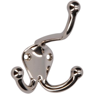 Siro Huthaken 581 Metall Nickelfarben Glänzend Lochabstand 23 mm