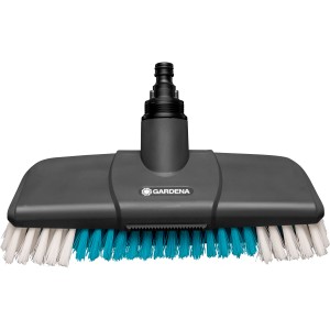 Gardena Cleansystem Stielbürste Hard, anthrazit, mit harten Borsten und Schlauchanschluss.