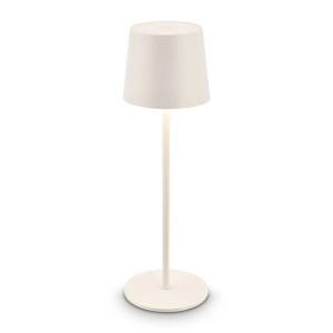 Brilo Akku-LED-Tischleuchte Bota Altweiß Ø 11 cm