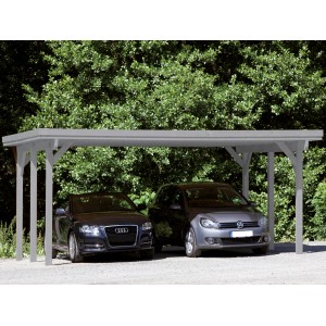 KVH-Doppel-Carport Usedom 1 lasiert Grau