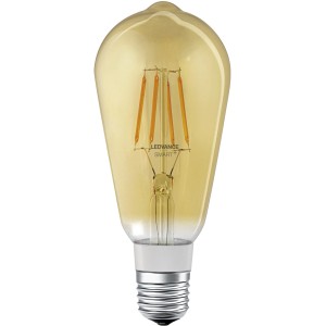 Ledvance Smart+ Bluetooth LED-Lampe in Edisonform, Filament Gold, E27, 5,5W für smarte Beleuchtung.