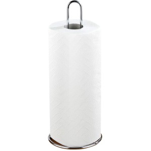 Wenko Küchenrollenhalter aus Chrom mit Papierrolle. Praktischer Küchenhelfer für die Arbeitsplatte.
