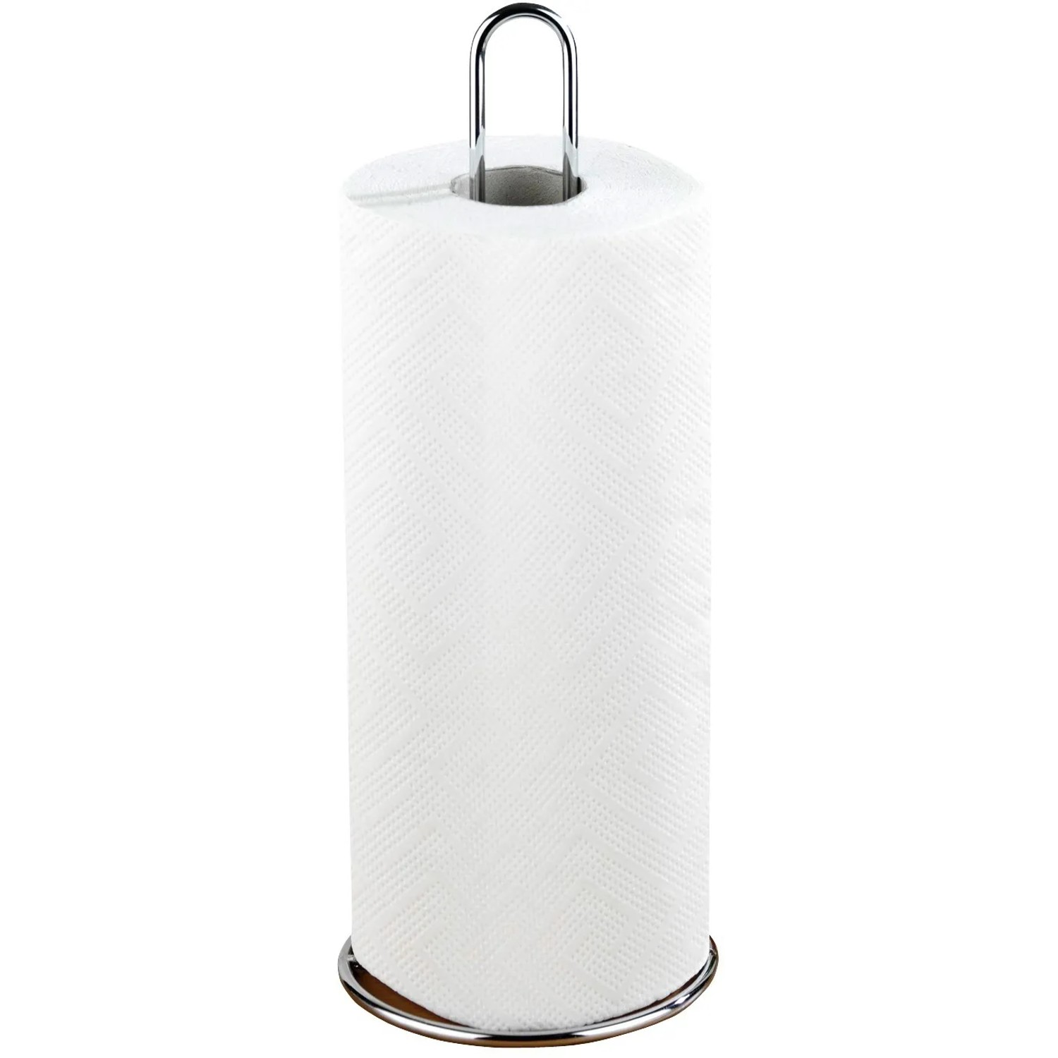 Wenko Küchenrollenhalter aus Chrom mit Papierrolle. Praktischer Küchenhelfer für die Arbeitsplatte.