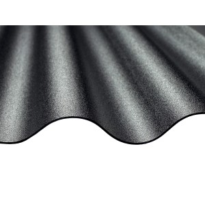 Schwarze PVC-Wellplatte Sinus 76/18, 80x120 cm, Stärke 1,2 mm, für Kunststoffbedachung.