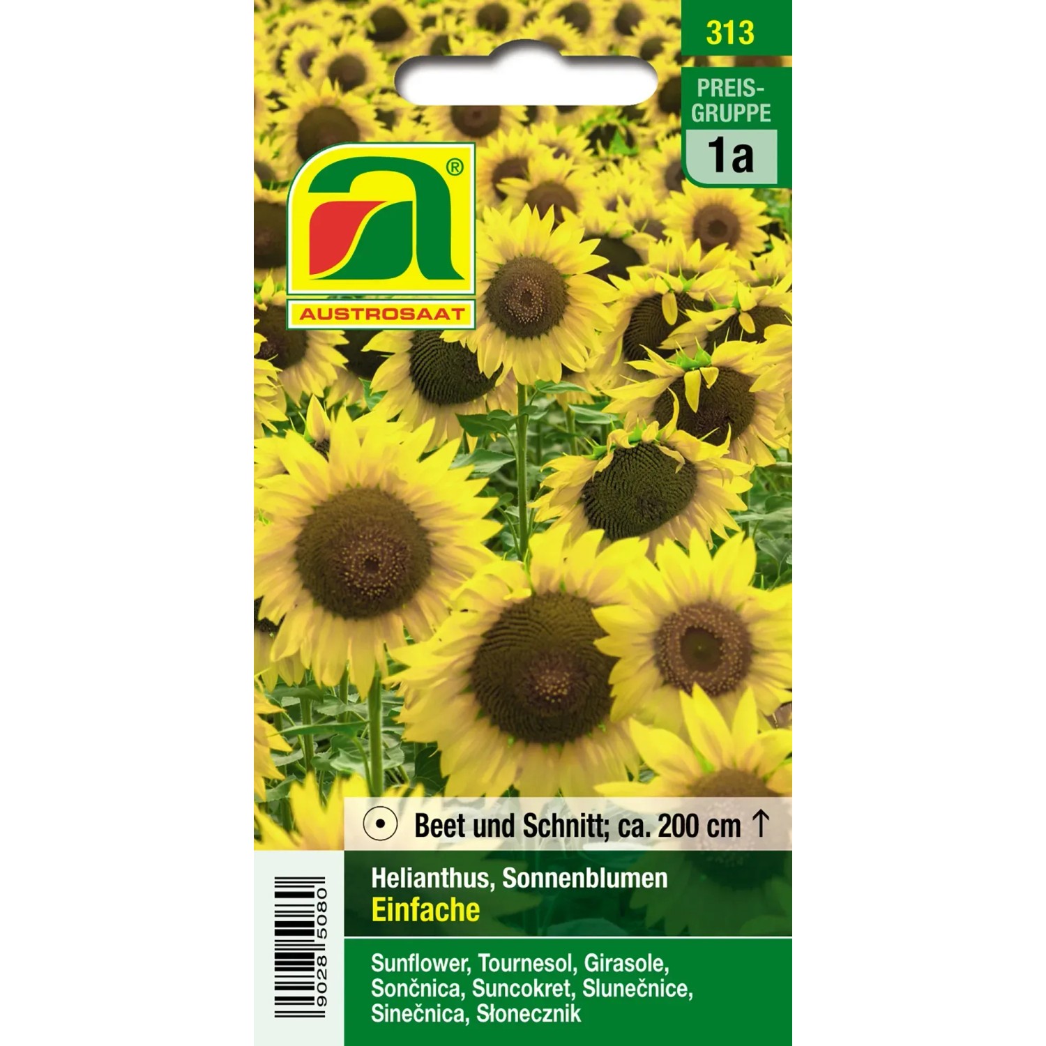 Austrosaat Sonnenblumen Saatgut, einfache gelbe Mischung für Beet und Schnitt.