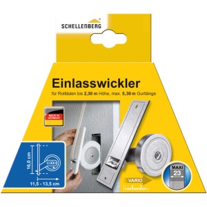 Schellenberg Rollladen Einlasswickler Maxi 160 mm, verzinkter Stahl, für Rollladenantriebe.