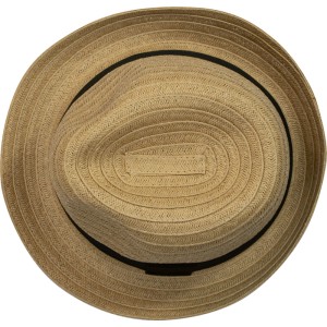 Strohhut Männer Braun Band Schwarz Gr. 59