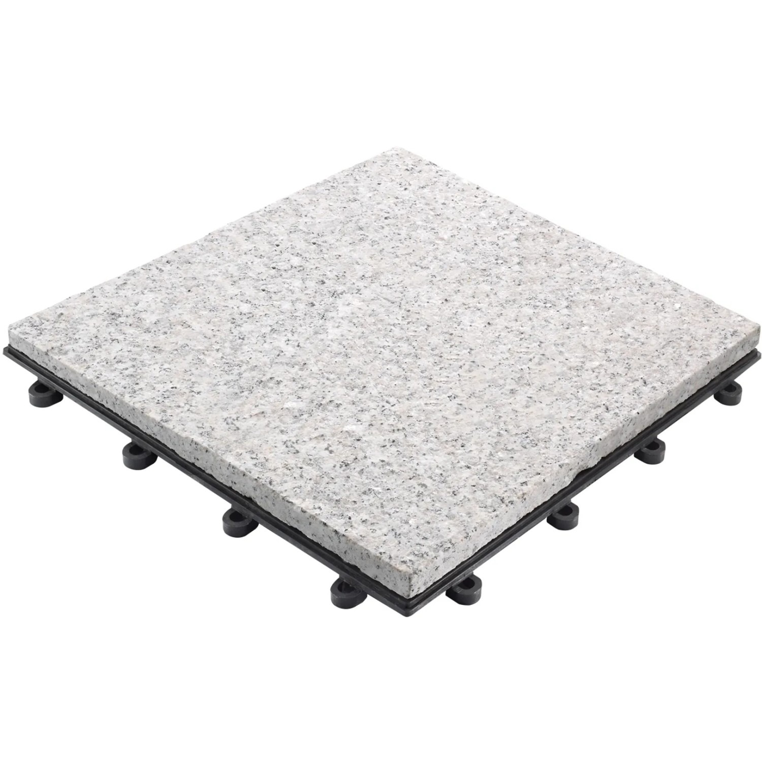 Florco Naturstein-Klickfliese Stone Granit, 30x30 cm, mit Klicksystem und Gitterrücken.