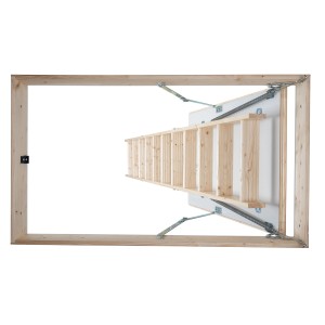 Dolle Bodentreppe Pur, 3-teilig, 130x70 cm, aus Fichte mit Leiter. Ideal für den Dachbodenzugang.