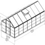 Technische Zeichnung: Palram Canopia Hybrid 4.3 x 1.9 Gewächshaus, Maße und Details.