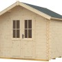 Skan Holz Gartenhaus Palma 1, naturbelassen, 250x200 cm. Holz-Gartenhaus mit Doppeltür und Satteldach.