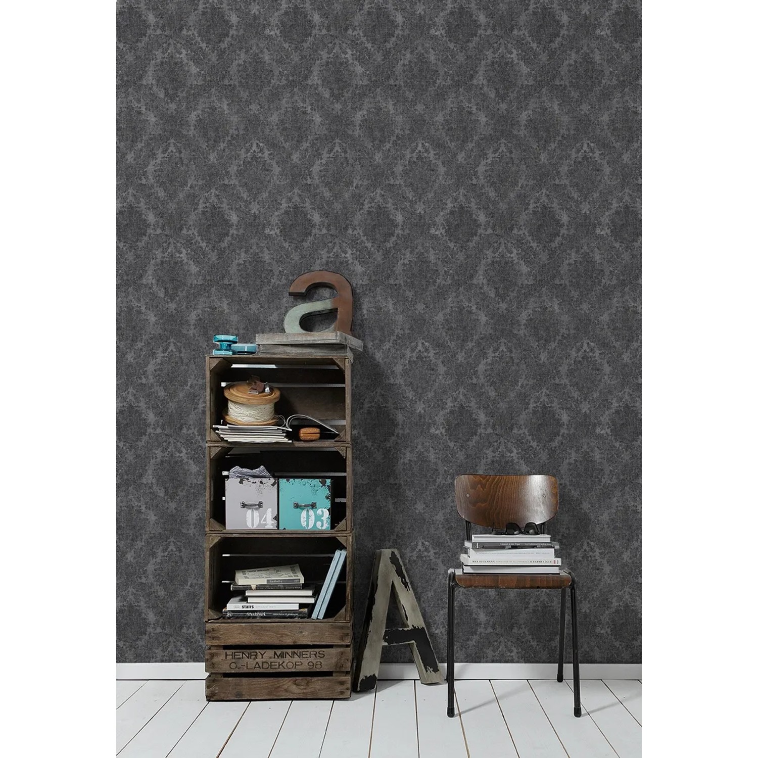 A.S. Creation Vliestapete Elegance mit Ornamenten in Schwarz für stilvolle Wände.