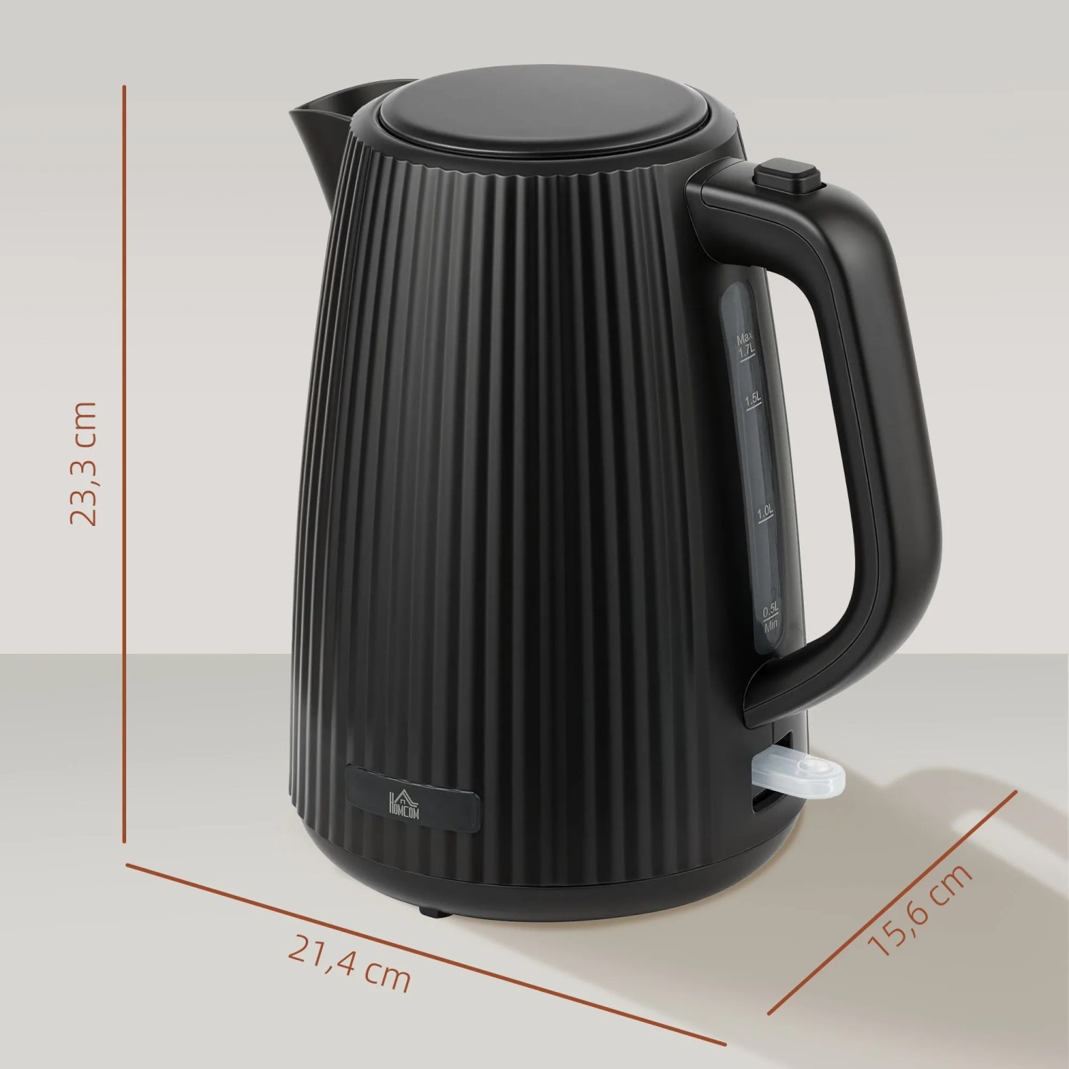 HOMCOM Wasserkocher Kunststoff 21,4L x 15,6B x 23,3H cm Schwarz kaufen bei OBI