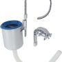 Intex Einhängeskimmer Deluxe für Pools, mit Halterung und Schlauch zur Reinigung der Wasseroberfläche.