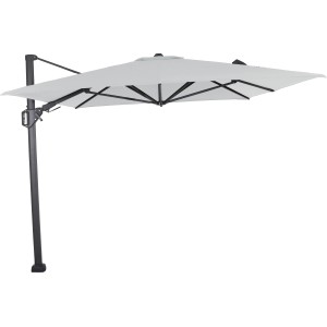 Grauer Siena Garden Ampelschirm, 350x260 cm, mit Kurbel für Sonnenschutz im Garten.