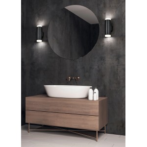 Moderne Trio LED-Wandleuchte Ray, schwarz matt, für Bad und Wohnraum mit Up-Down Beleuchtung.