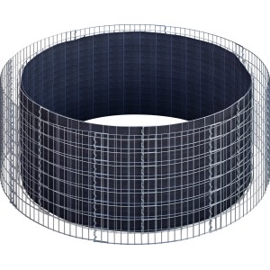 Rundes Gabiona Gabionen-Hochbeet, Ø 232 cm, Maschenweite 5x10 cm, galvanisiert.