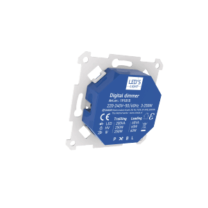 LED Dimmer 250W für Unterputzmontage, blau. Dimmer für LED Lampen.
