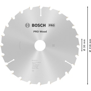 Bosch Kreissägeblatt Optiline Wood, 216 mm Durchmesser, für Kapp- und Gehrungssägen.