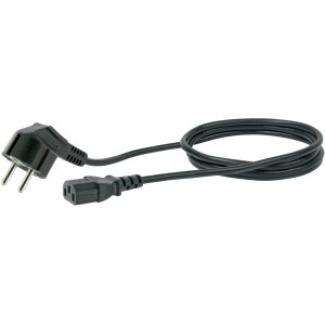 Schwaiger Stromkabel, schwarz, 1,8m, Euro-Stecker auf IEC 60320-C13 Buchse für Computer & Multimedia.