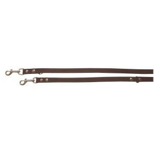 Braune Heim Hunde-Vorführleine aus Softleder, 240 cm lang und 10 mm breit.
