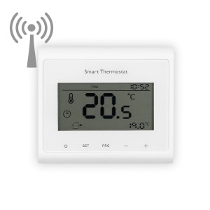 Vasner Funkthermostat-Sender RX für elektrische Heizgeräte, weiße Steuerung mit Display.