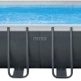 Intex Frame Pool Set Ultra Quadra XTR, 732x366x132 cm, Stahlrahmenpool mit blauem Wasser.