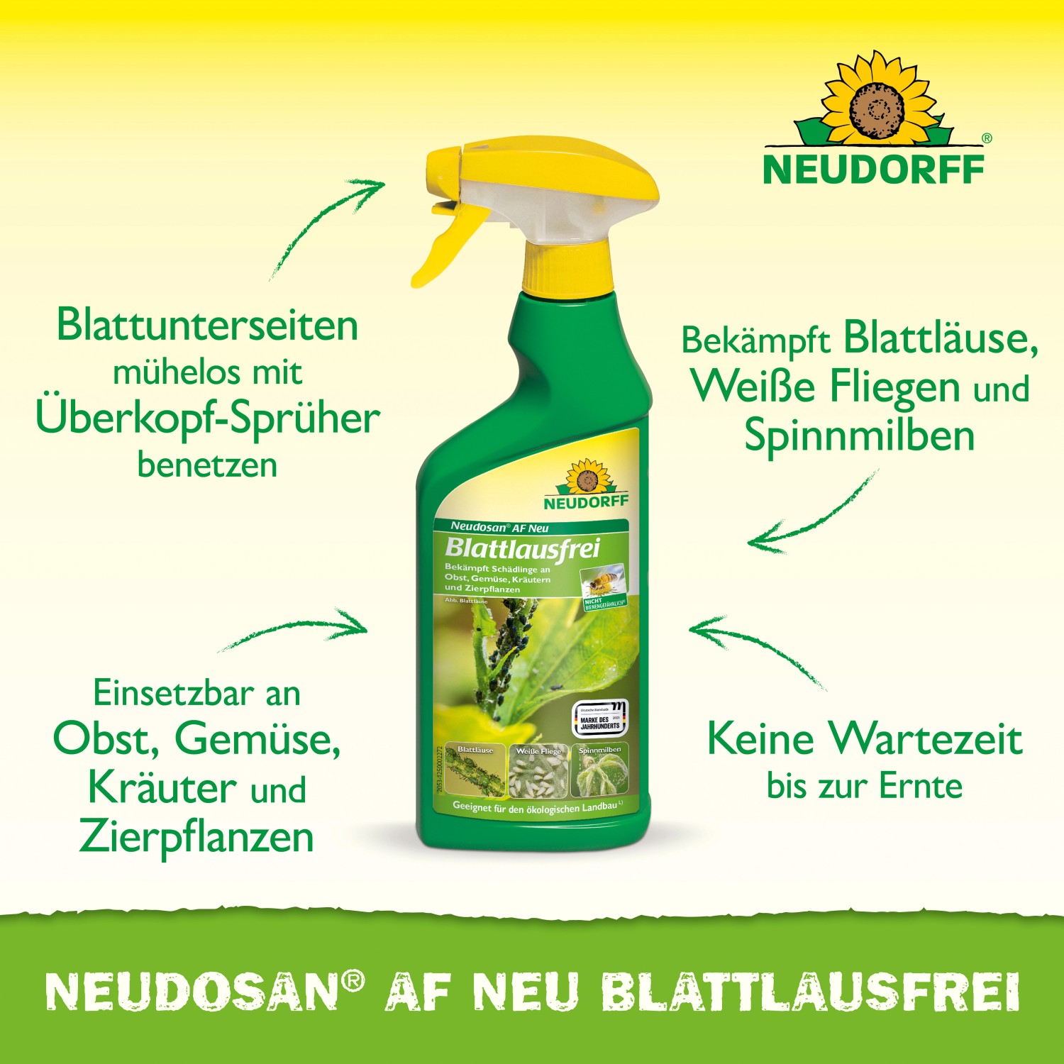 Neudorff Neudosan AF Neu Blattlausfrei 500ml Sprühflasche zur Schädlingsbekämpfung.