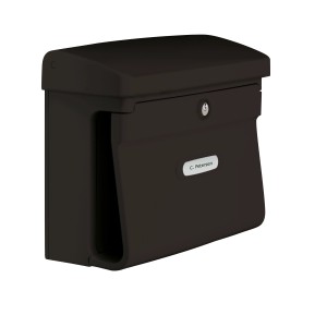 Brauner Burg Wächter Briefkasten Bremen 885 mit Zeitungsfach und Namensschild.