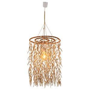 Naturfarbene Näve Pendelleuchte Kokos, Ø 40 cm, mit Kokosschalen-Dekor und E27 Fassung.