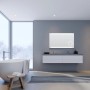 DSK Design LED-Lichtspiegel Silver Conde, 100x60 cm im modernen Badezimmer.