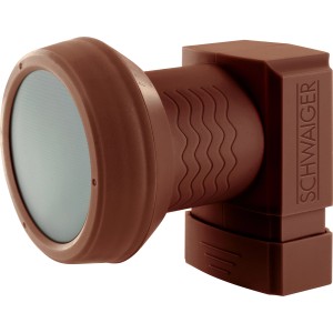 Schwaiger Single-LNB Sun Protect Digital, ziegelrot, für SAT-Anlagen. Hitzebeständige Feedhornkappe.