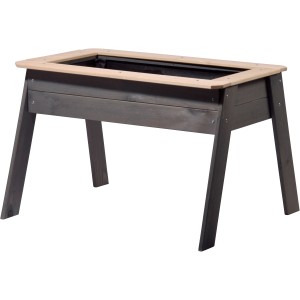 Anthrazitfarbenes Dobar Minihochbeet aus Holz, 75x60x50 cm, mit hellem Holzrahmen.